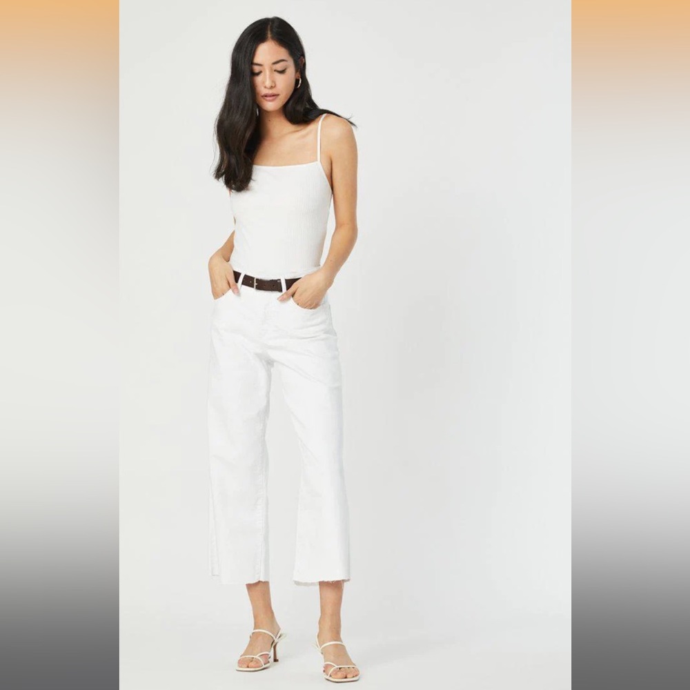 Mavi Bodrum High Rise Wide Leg off White Denim Jeans Size 30